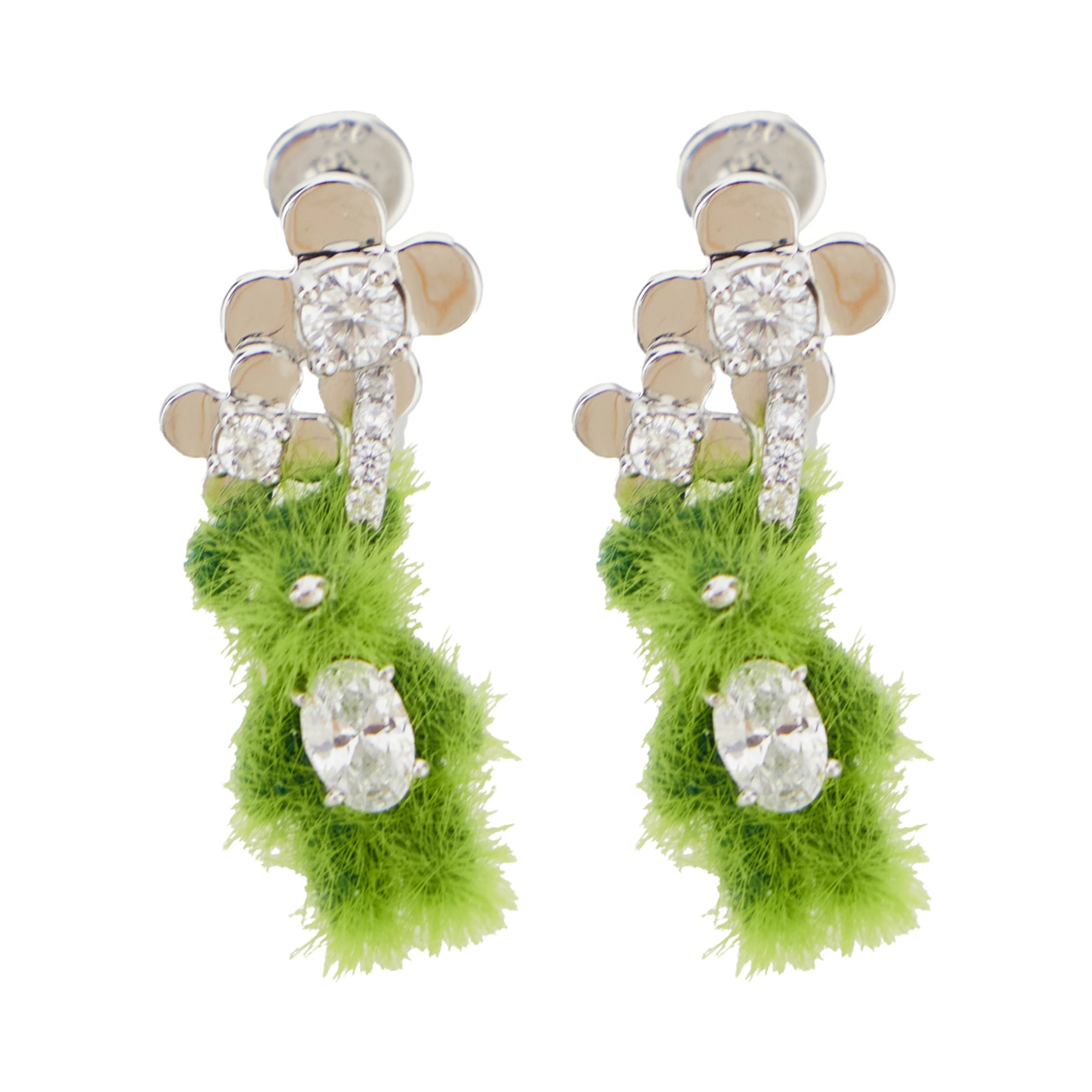 Grass Flower Bear Earring