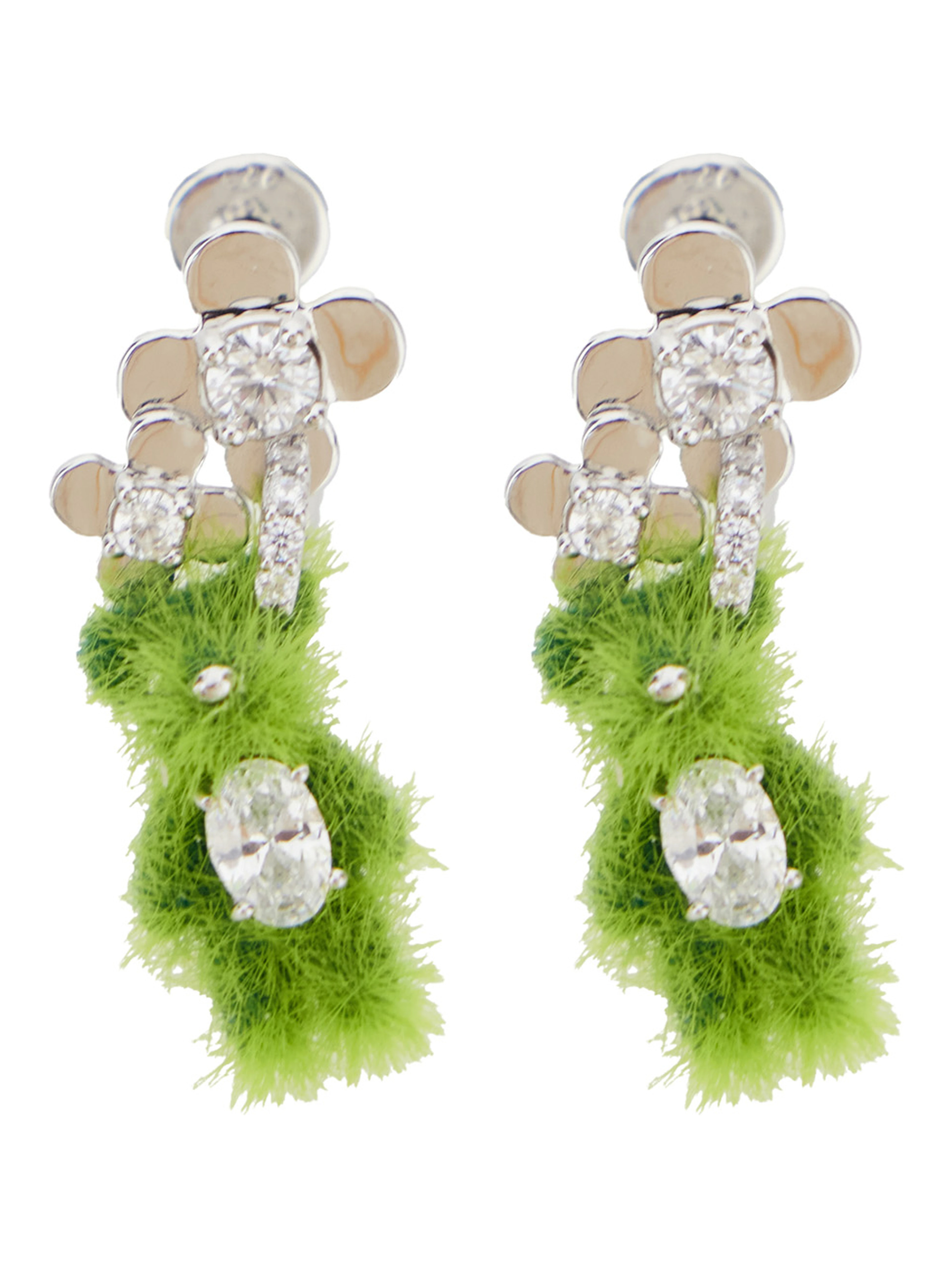 Grass Flower Bear Earring