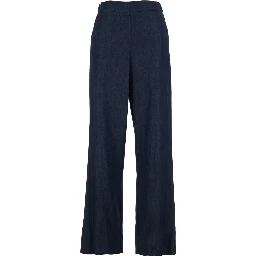 blue Pants with semi-elasticated waist in tech fabric woman