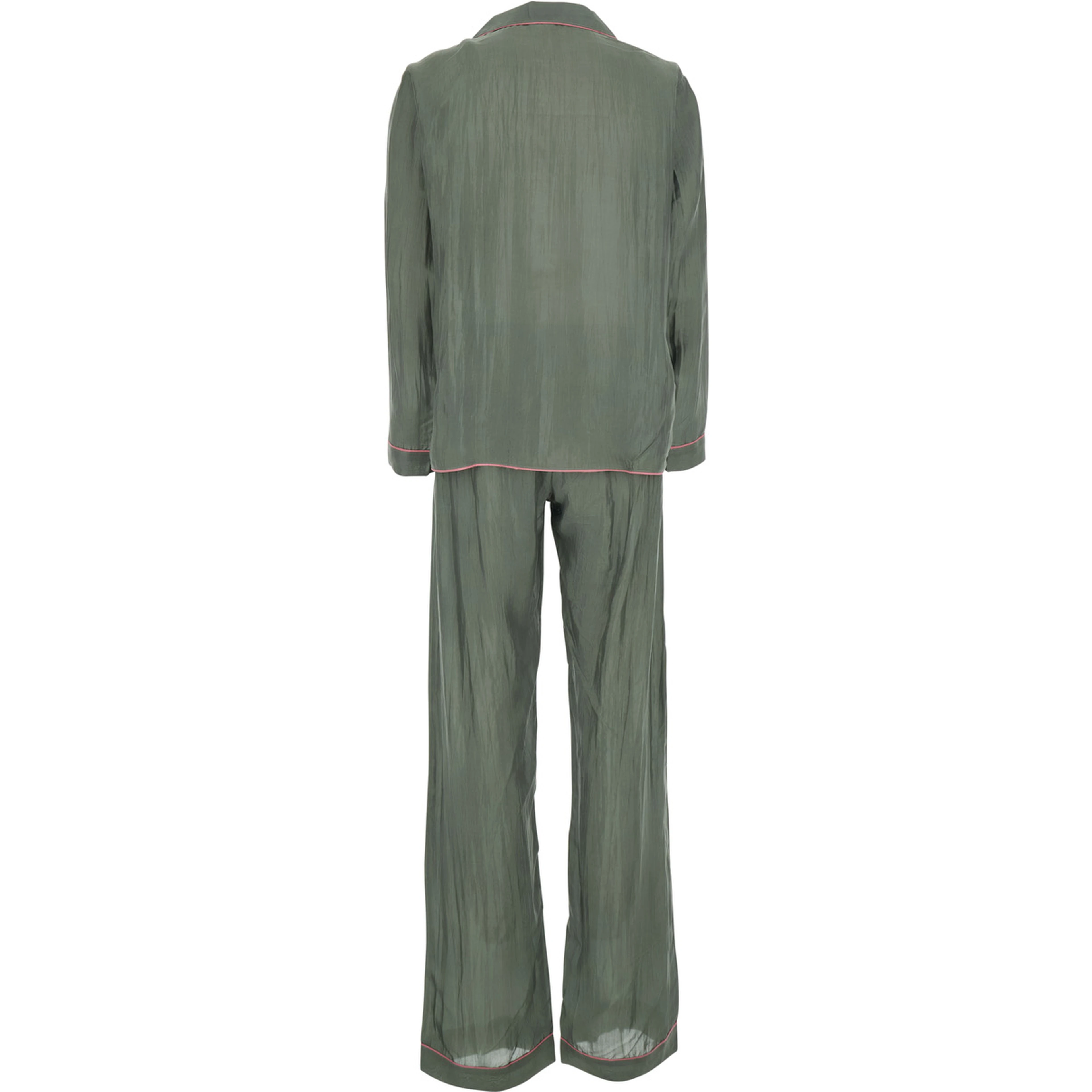 green Suit with shirt and Pants in silk blend Woman