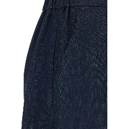 blue Pants with semi-elasticated waist in tech fabric woman