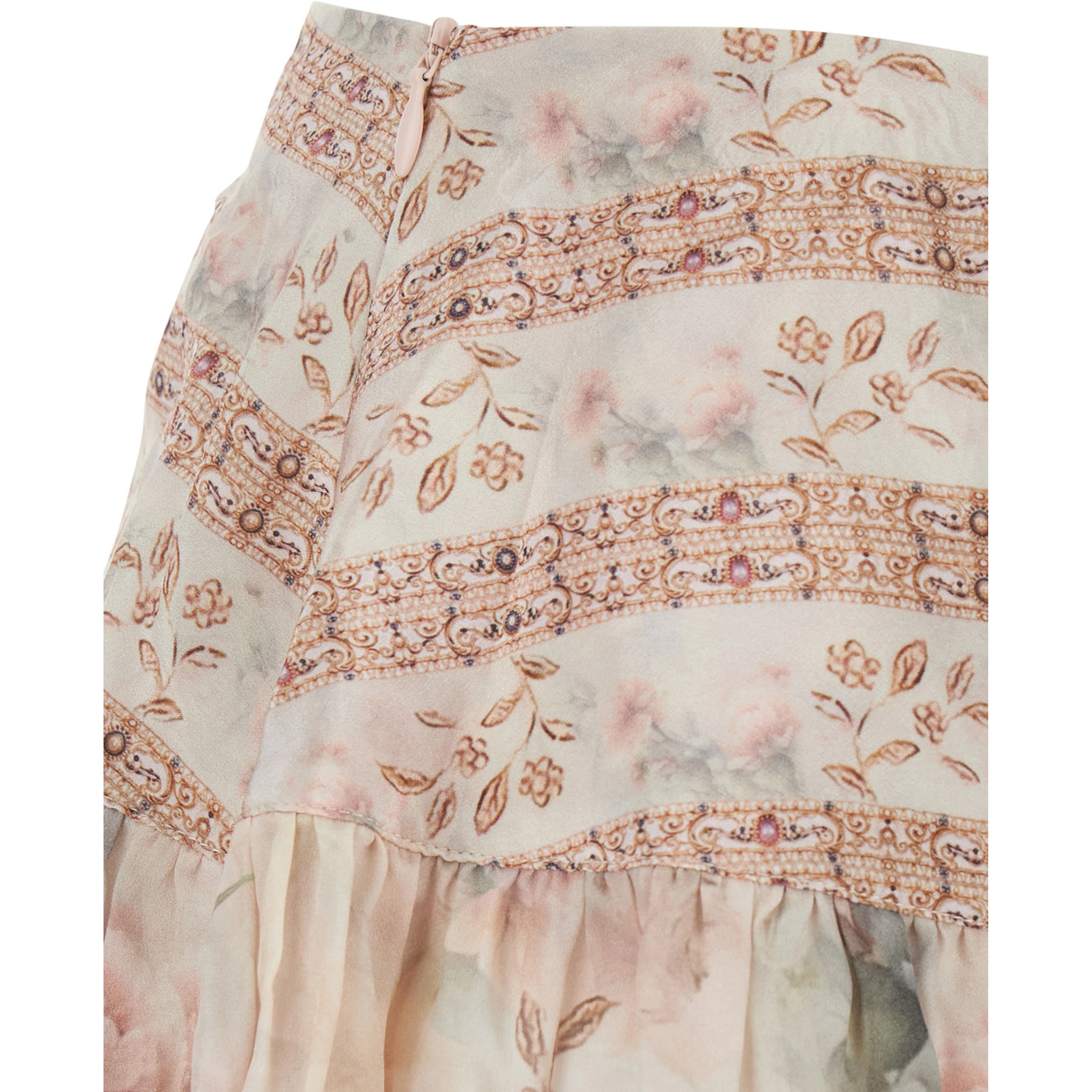 Multicolor Skirt Elena with All-Over Floral Print in Viscose for Women