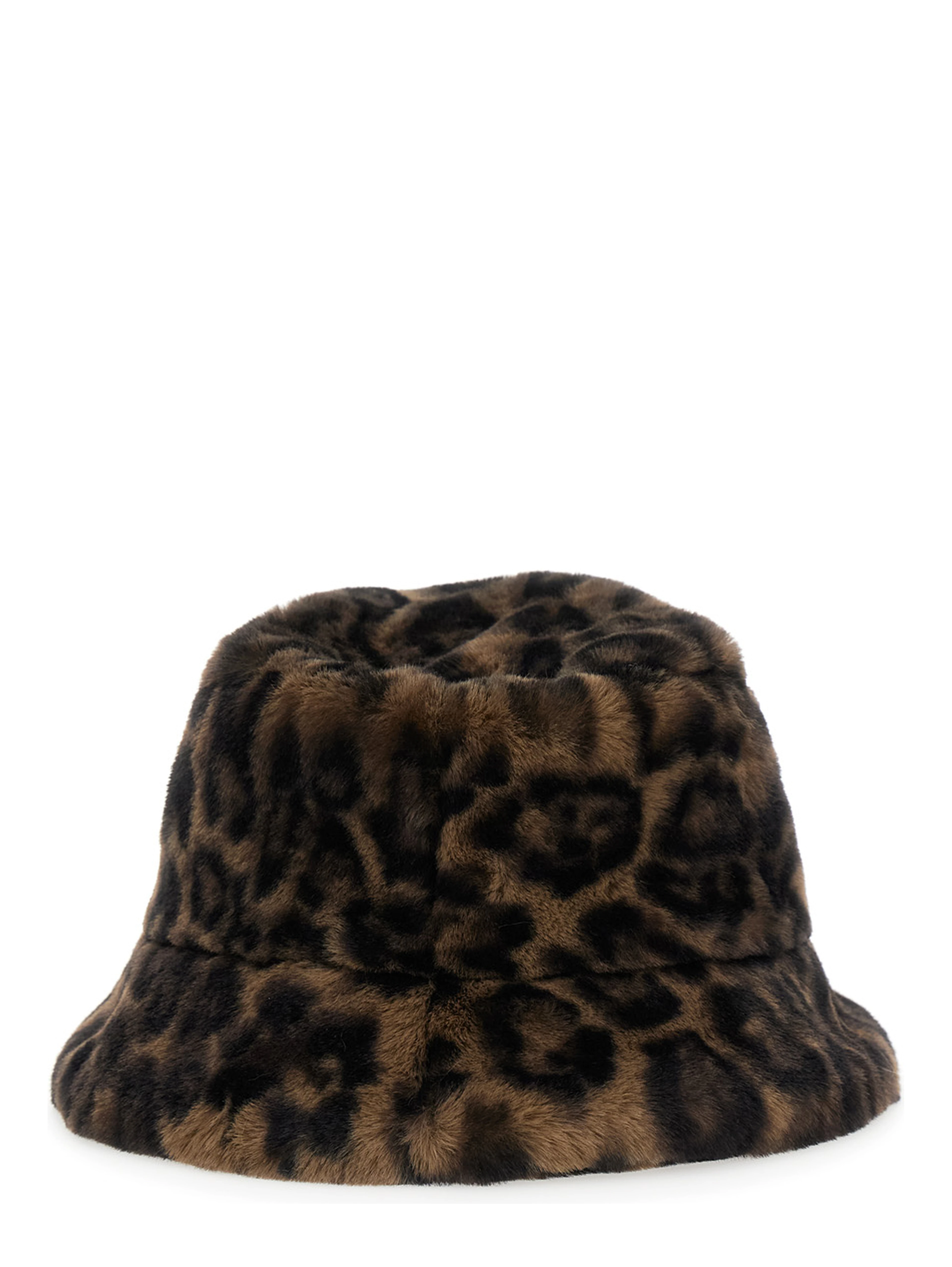 Brown Leopard Motif Womens Bucket Hat