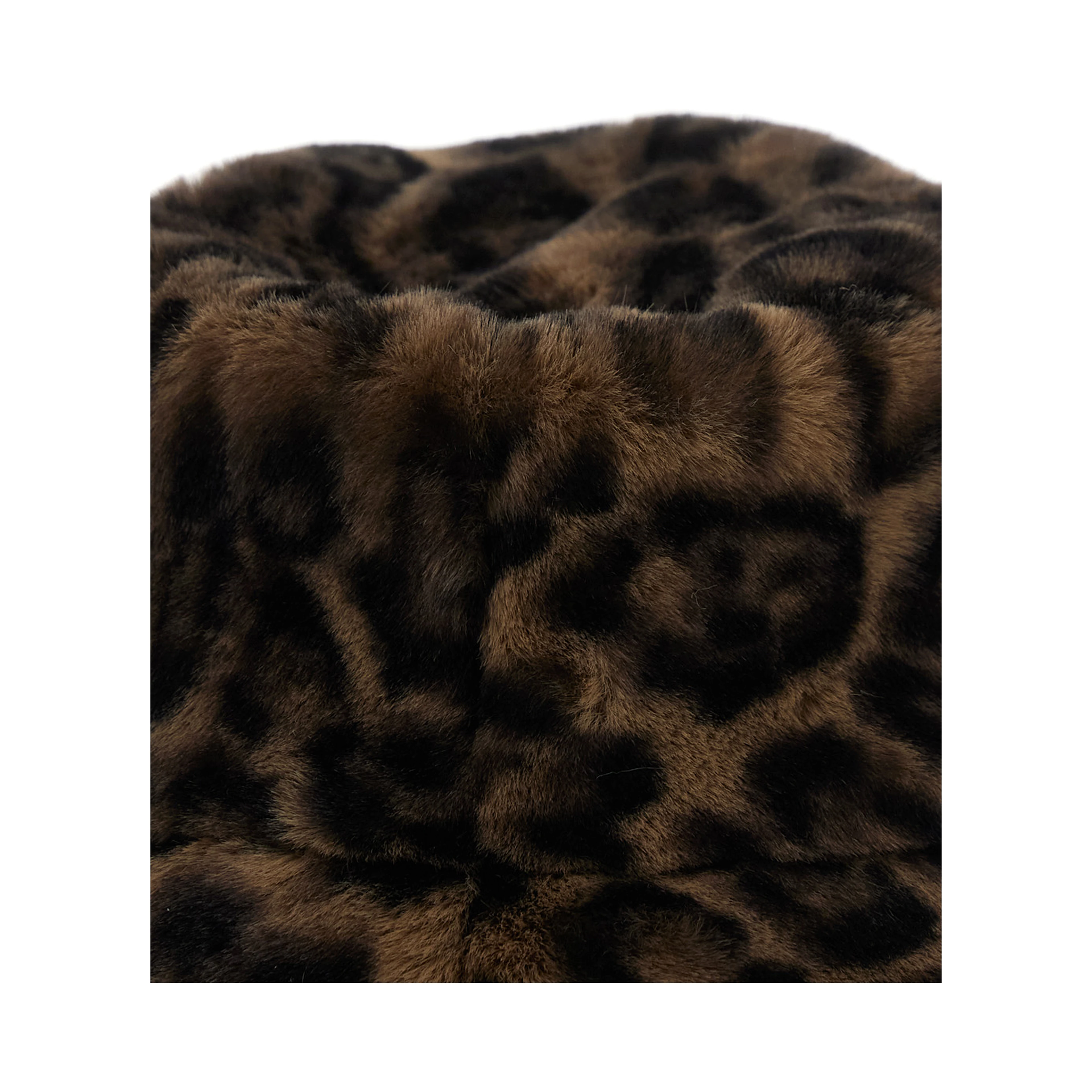 Brown Leopard Motif Womens Bucket Hat