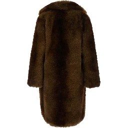 STEFFI Brown Fur with Notched Collar in Faux fur for Women