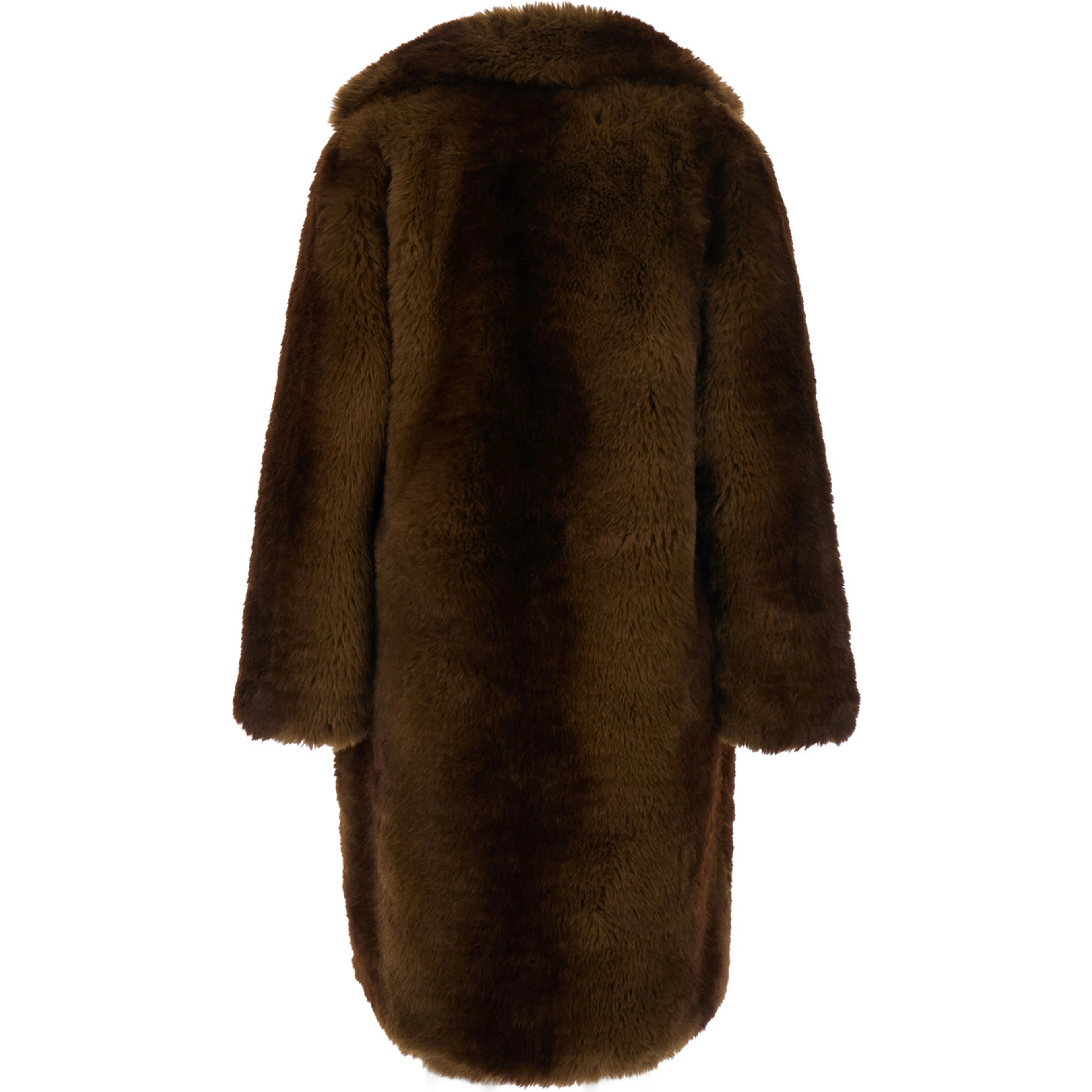 STEFFI Brown Fur with Notched Collar in Faux fur for Women