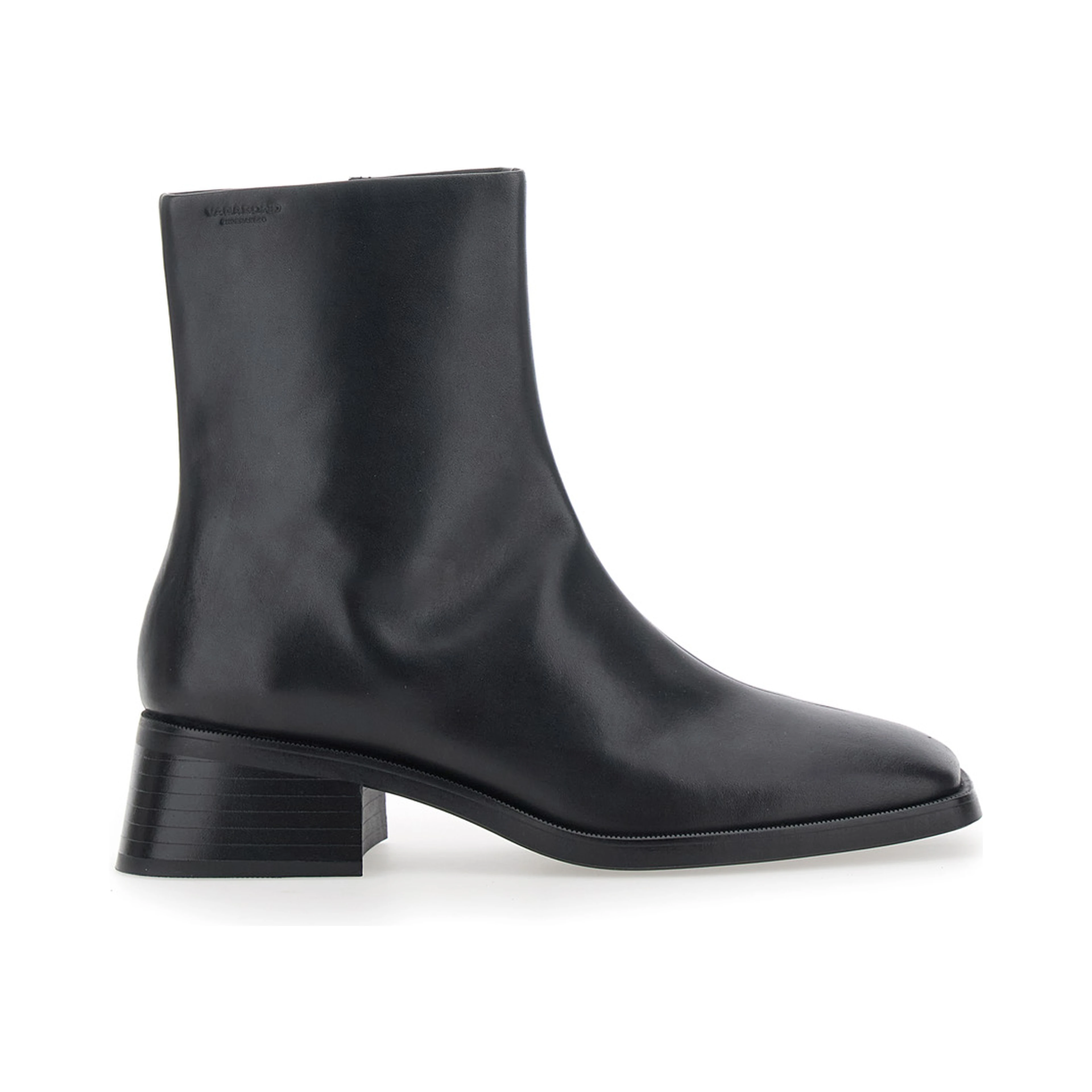 Blanca Black Ankle boots with side zip fastening in leather for women