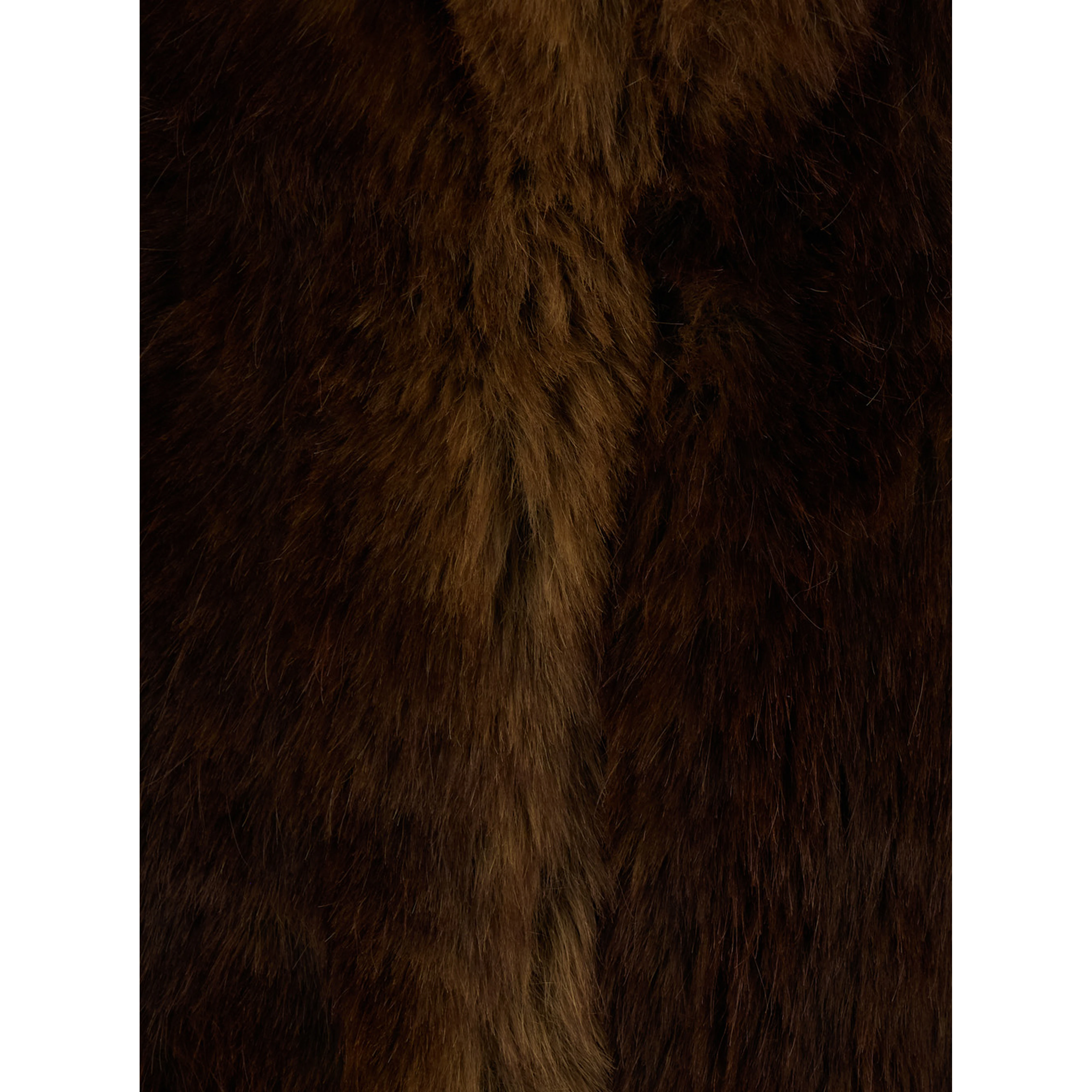 STEFFI Brown Fur with Notched Collar in Faux fur for Women