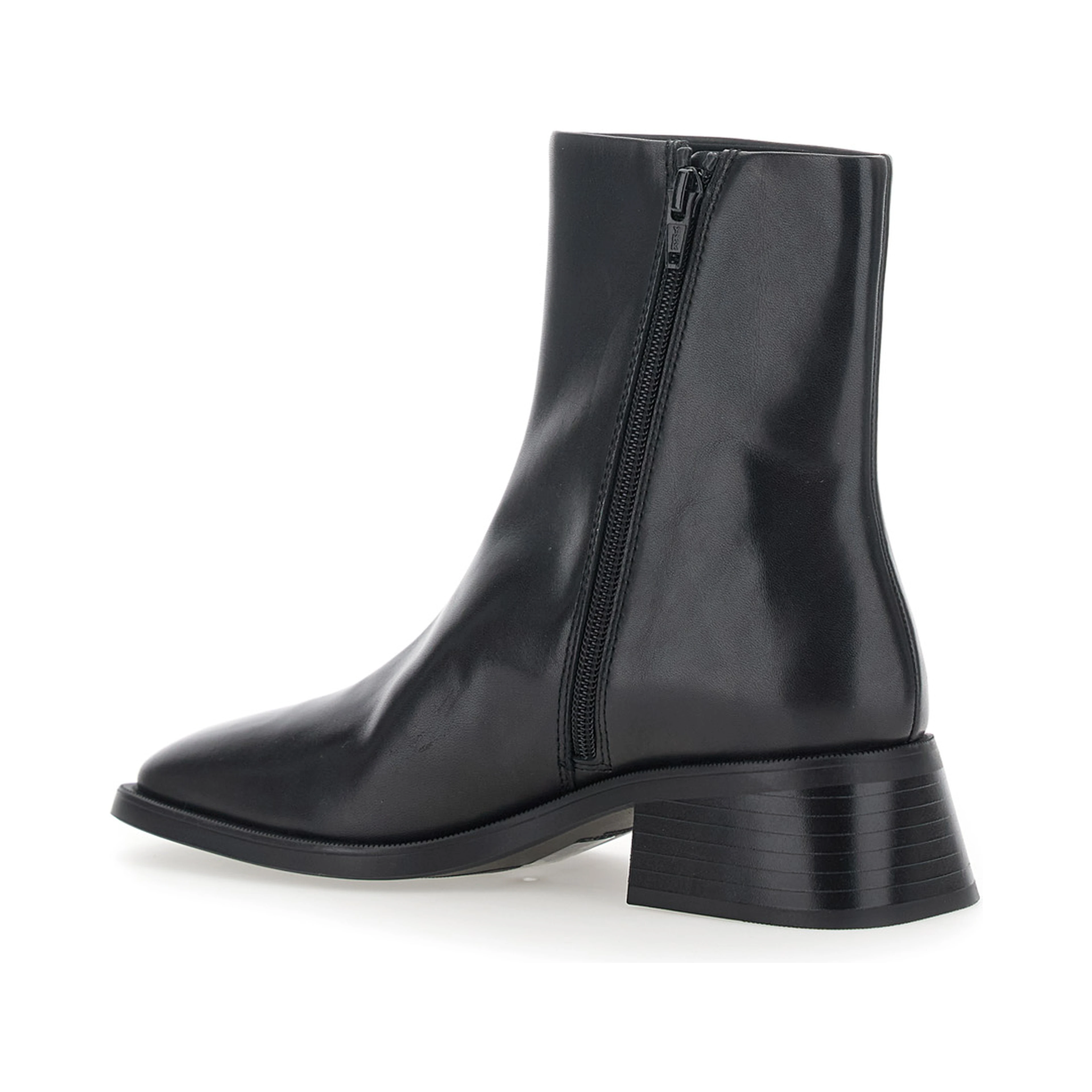 Blanca Black Ankle boots with side zip fastening in leather for women