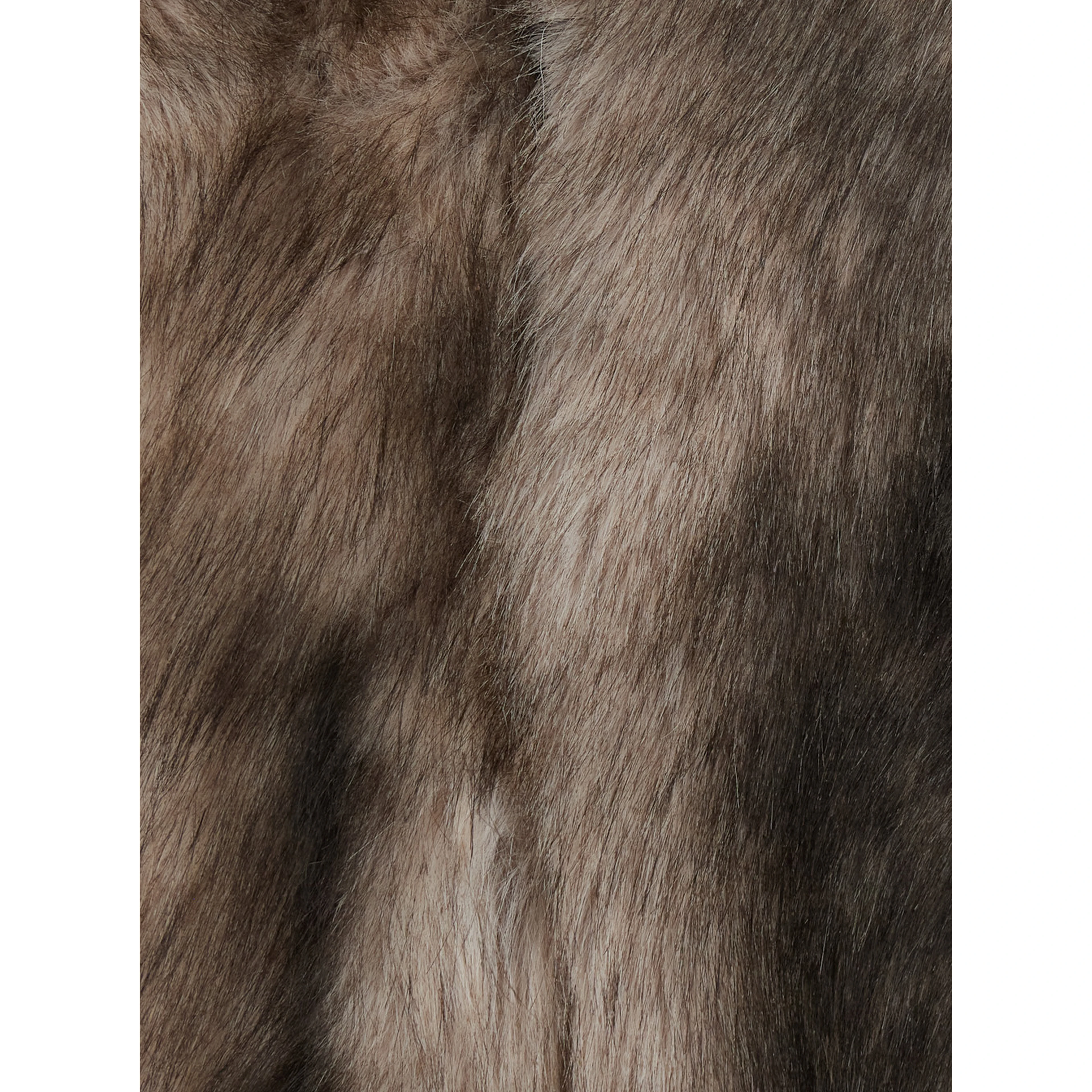 LAILA grey Fur vest with raised collar in eco-fur for women
