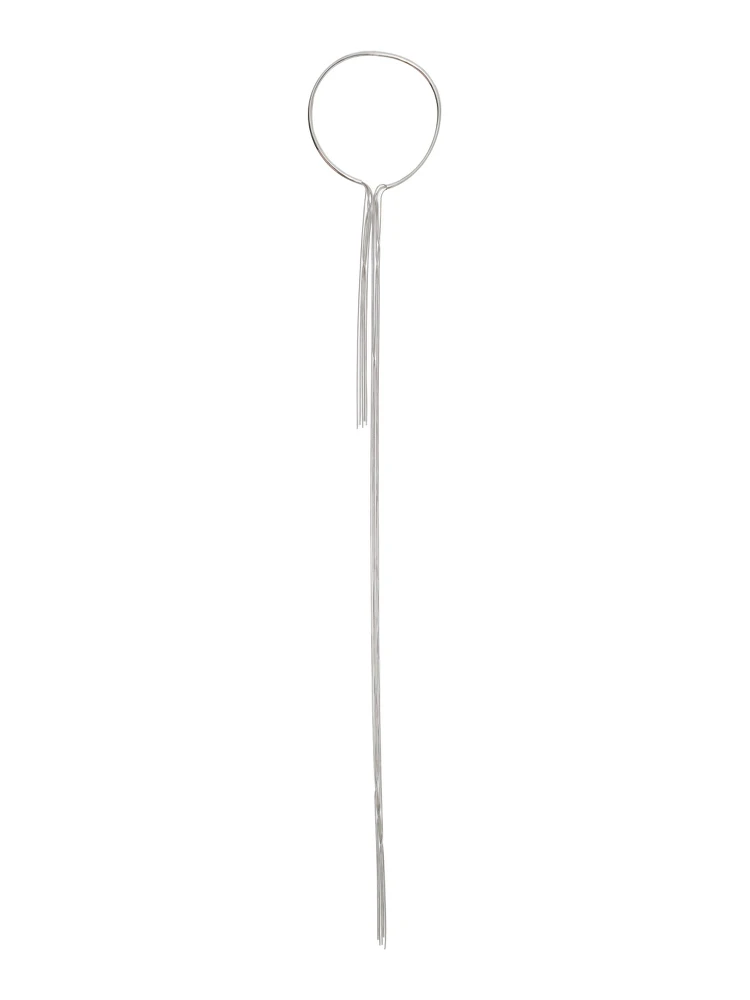 Metal Necklace with Elegant Details and Claw Clasp Closure, Metallic Color, Unisex