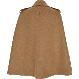 Short cape with elegant details in Tech Fabric beige for women