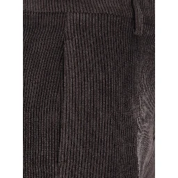 Brown Pants with Wide Leg in Corduroy for Women