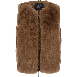 USHUAIA SHORT PARKA with collar, long sleeves and front closure. Tech Fabric, beige color, unisex