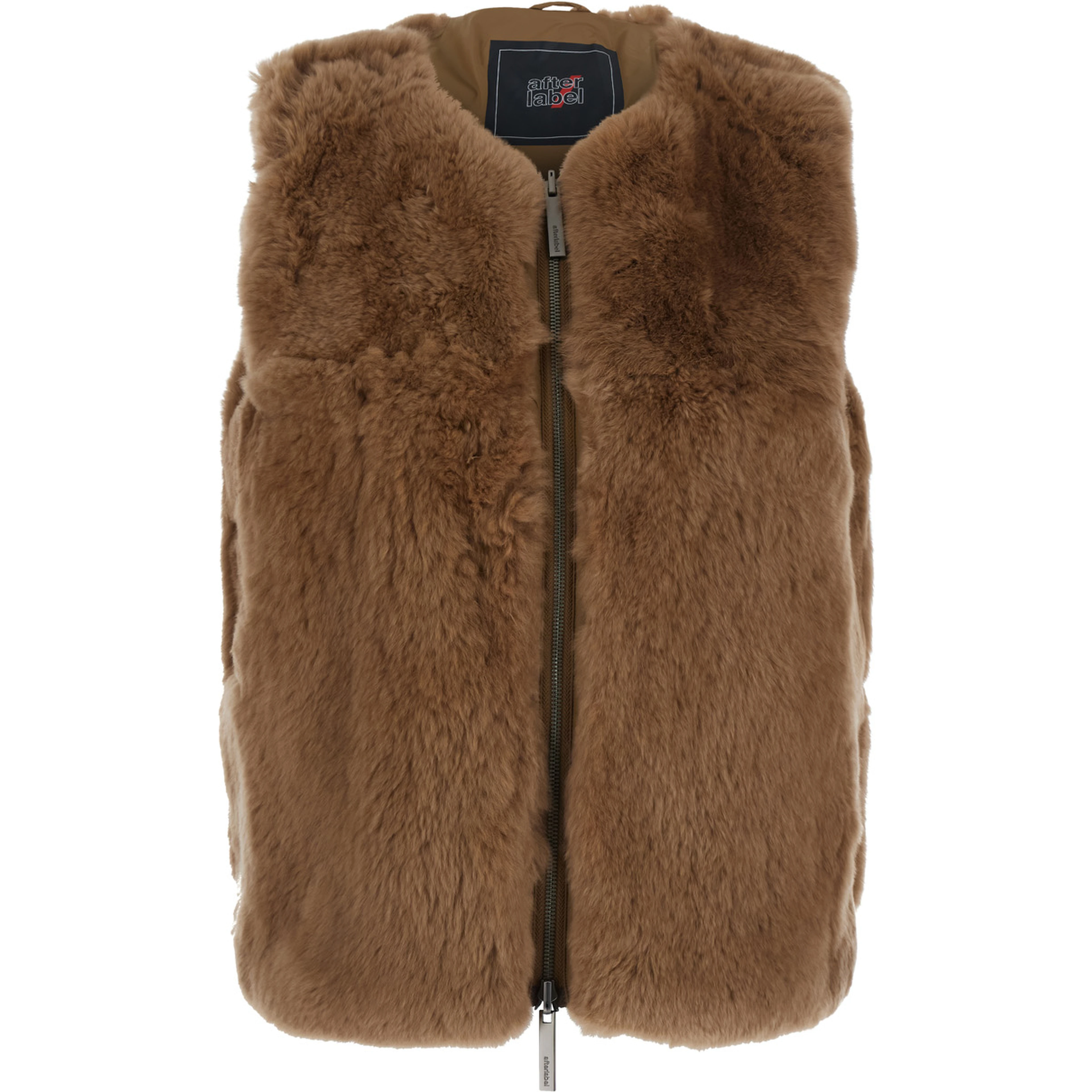 USHUAIA SHORT PARKA with collar, long sleeves and front closure. Tech Fabric, beige color, unisex