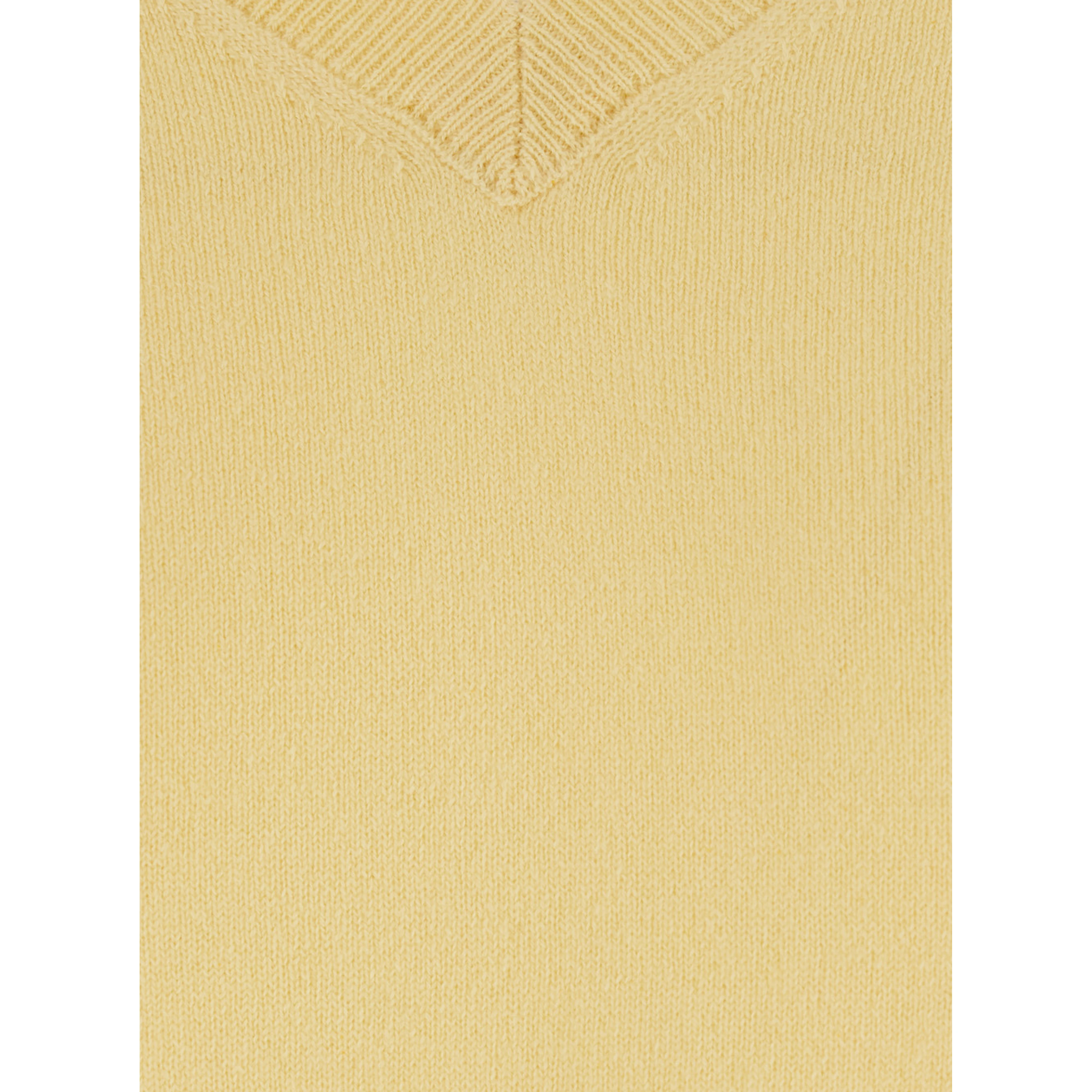 V NECK 12GG Sweater with V-neck and 100% Cashmere in Yellow for women