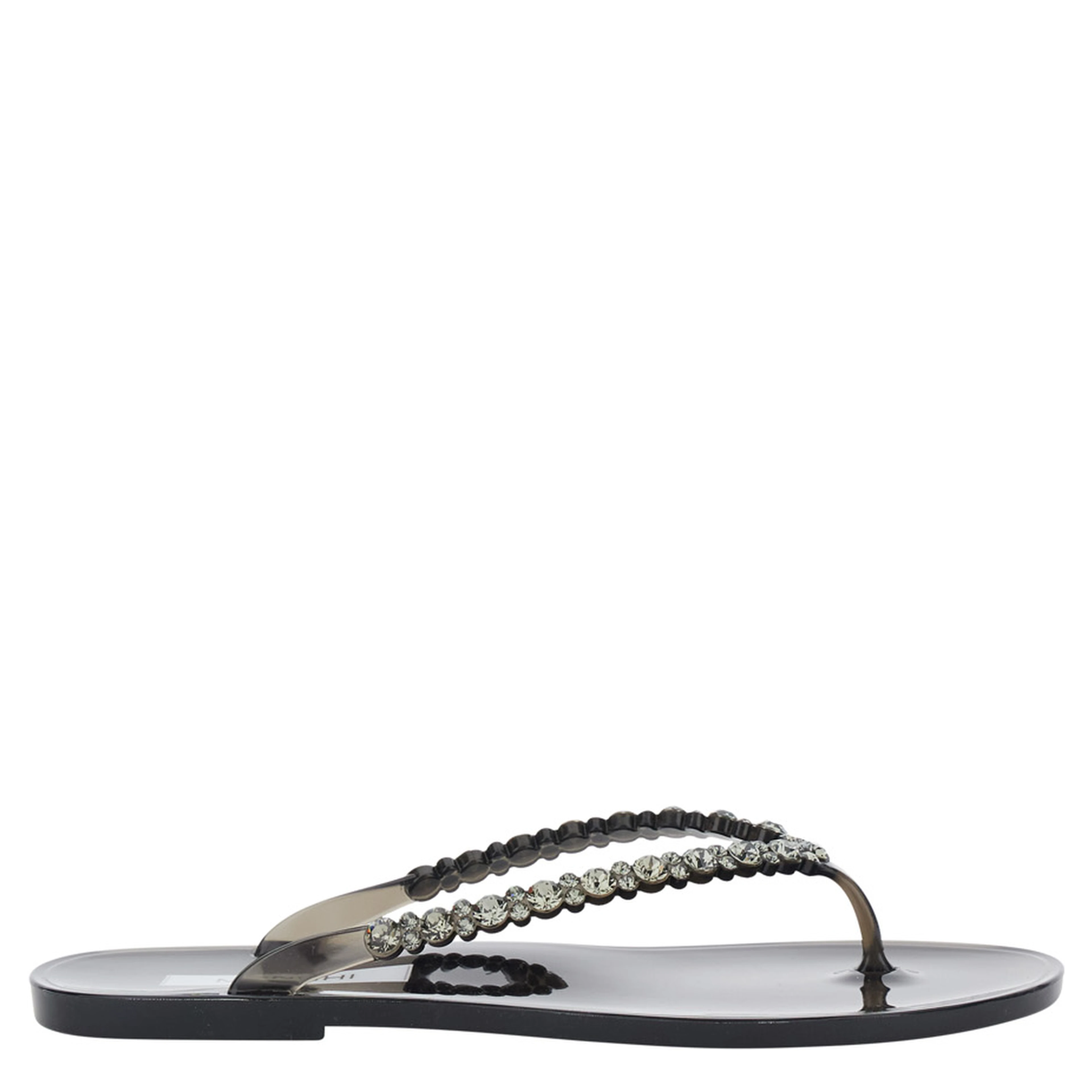 BERTA Black Sandals with Flip-Flop Design and Bead Details in PVC Women