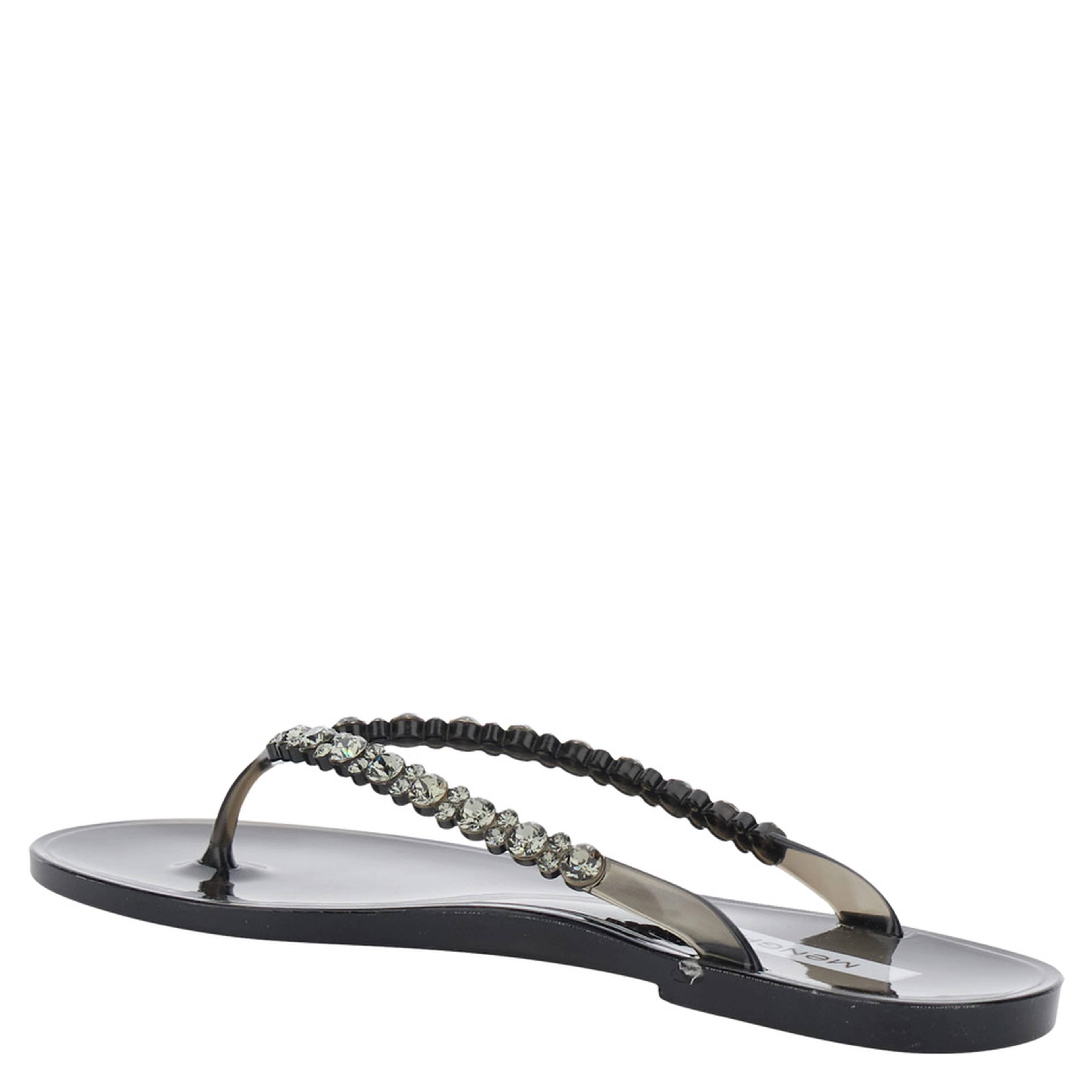 BERTA Black Sandals with Flip-Flop Design and Bead Details in PVC Women