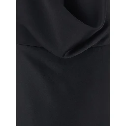 Black long Dress with Halterneck and open back in fabric woman