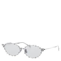 Sunglasses YVMIN with Silver Metal Floral Decorations for Women