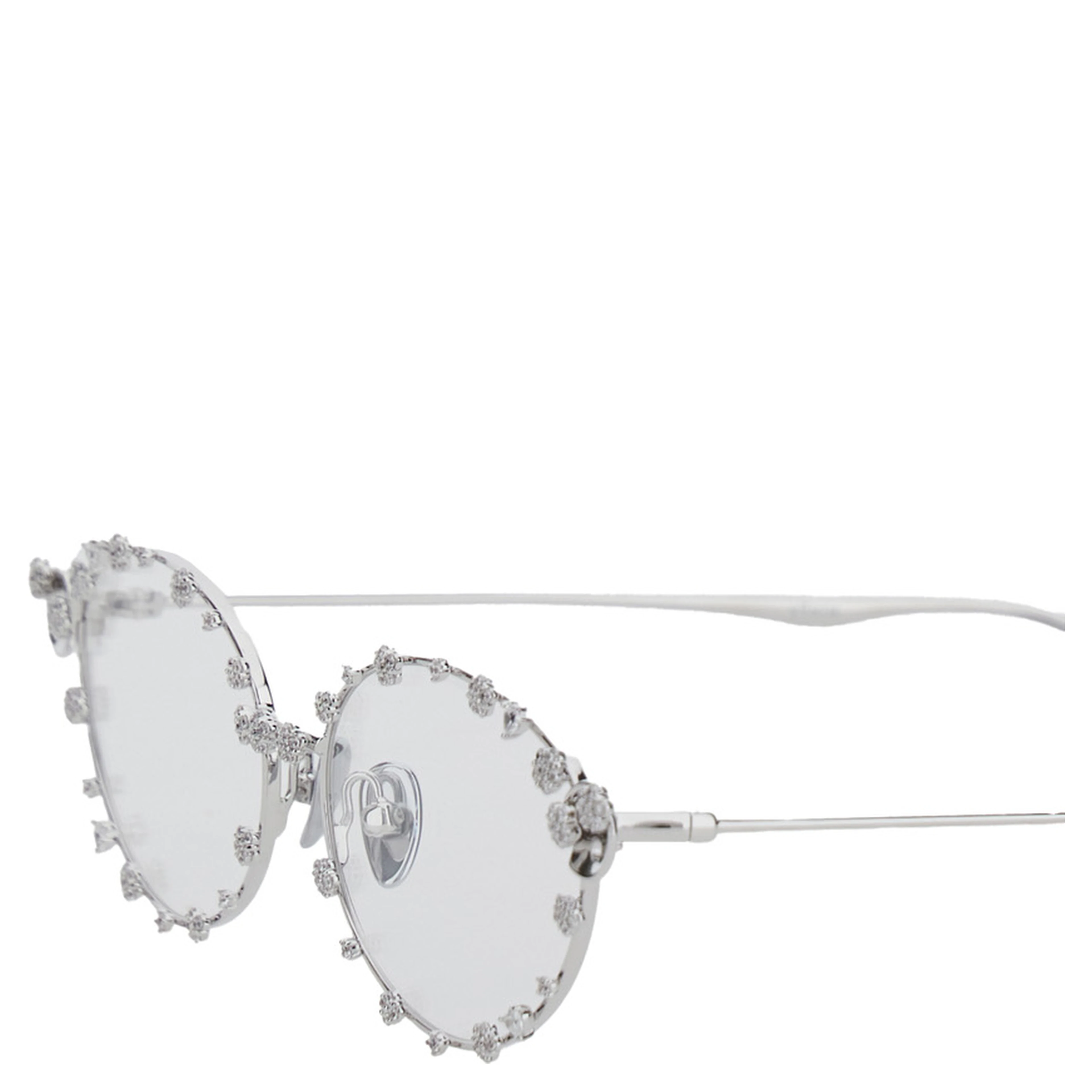 Sunglasses YVMIN with Silver Metal Floral Decorations for Women