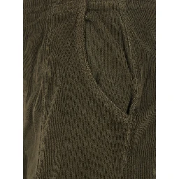 Brown Pants with Belt Loops in Ribbed Velvet Woman