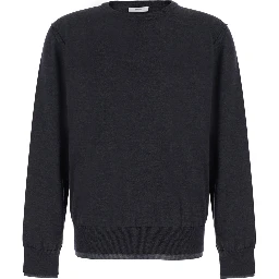 Grey Crew Neck Sweater in Wool for Men