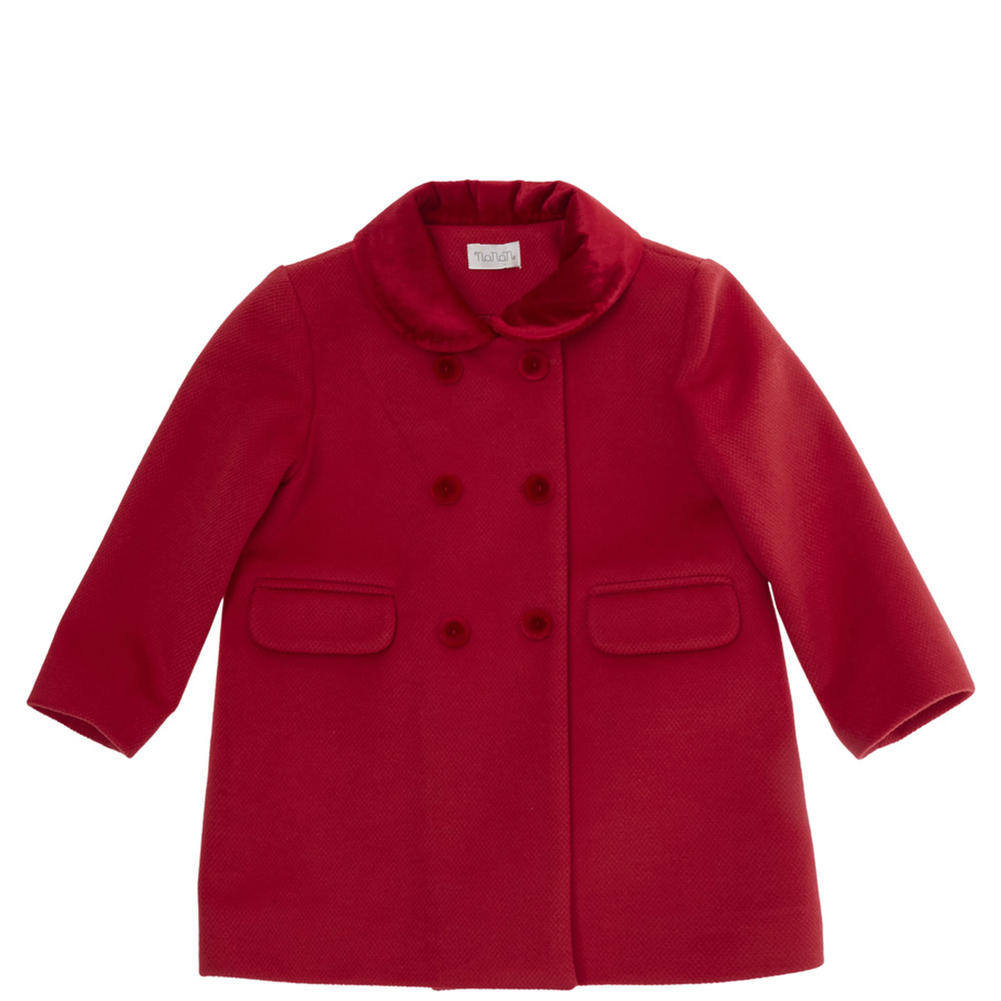Red Coat with Peter Pan collar in fabric baby