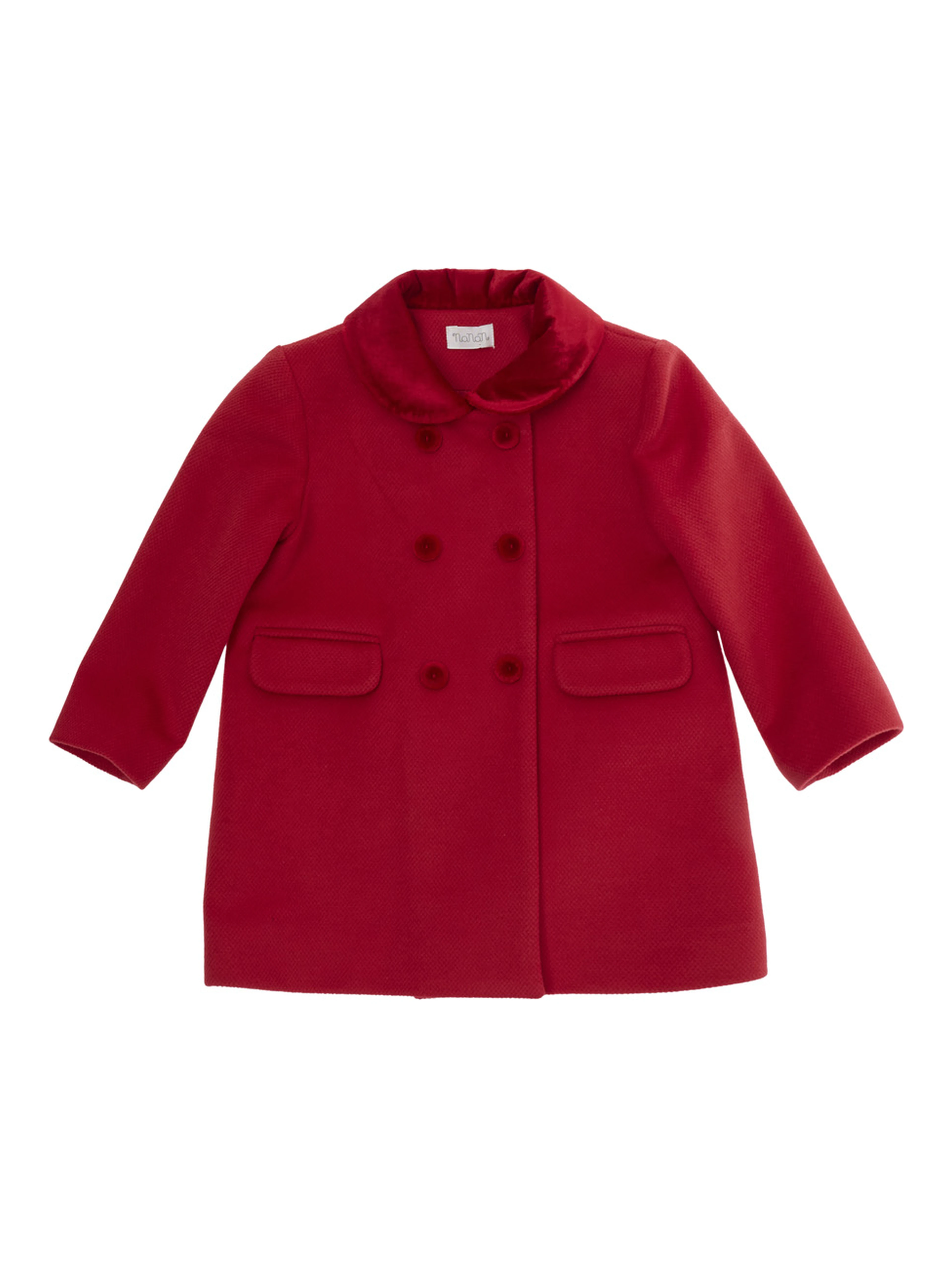 Red Coat with Peter Pan collar in fabric baby