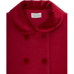 Red Coat with Peter Pan collar in fabric baby