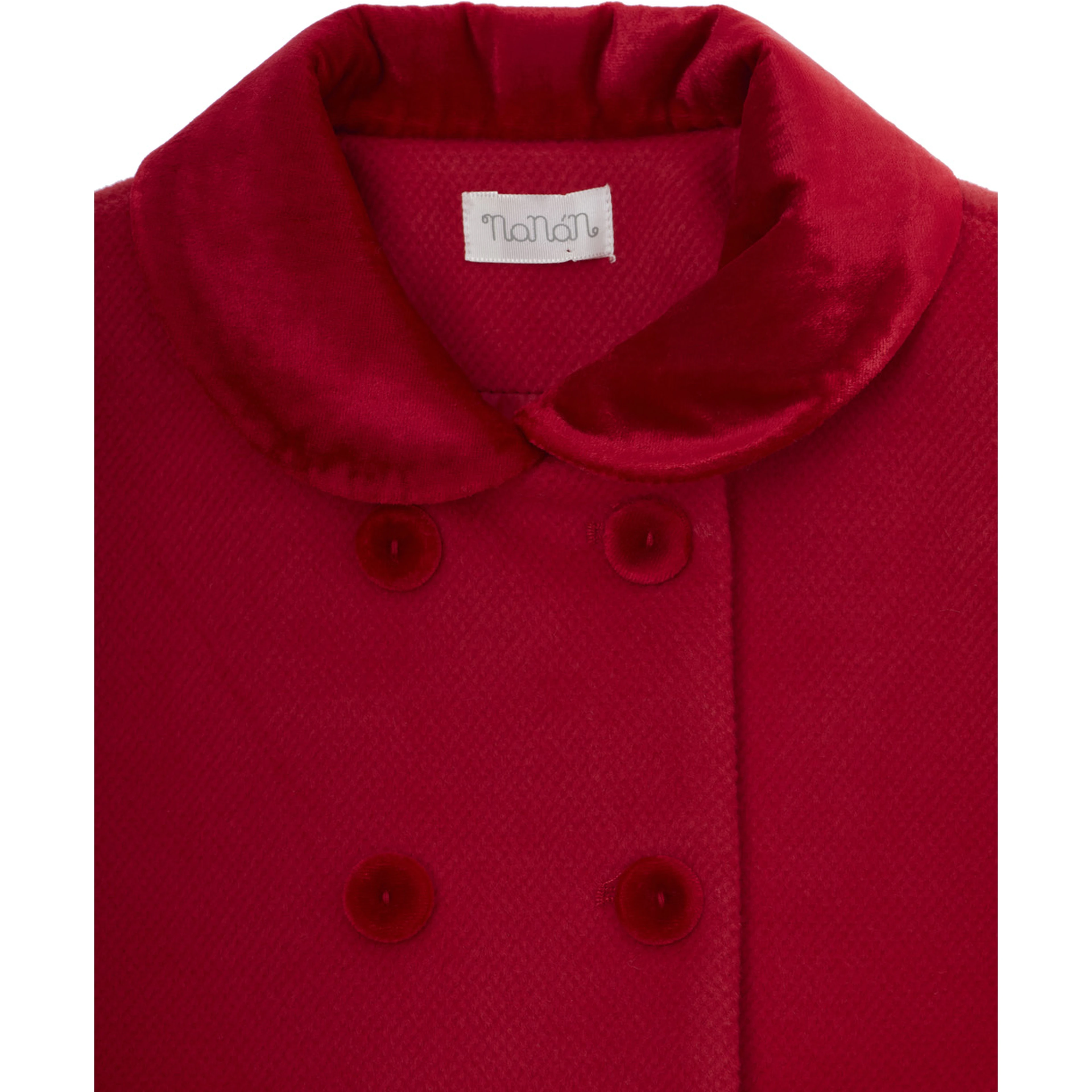 Red Coat with Peter Pan collar in fabric baby