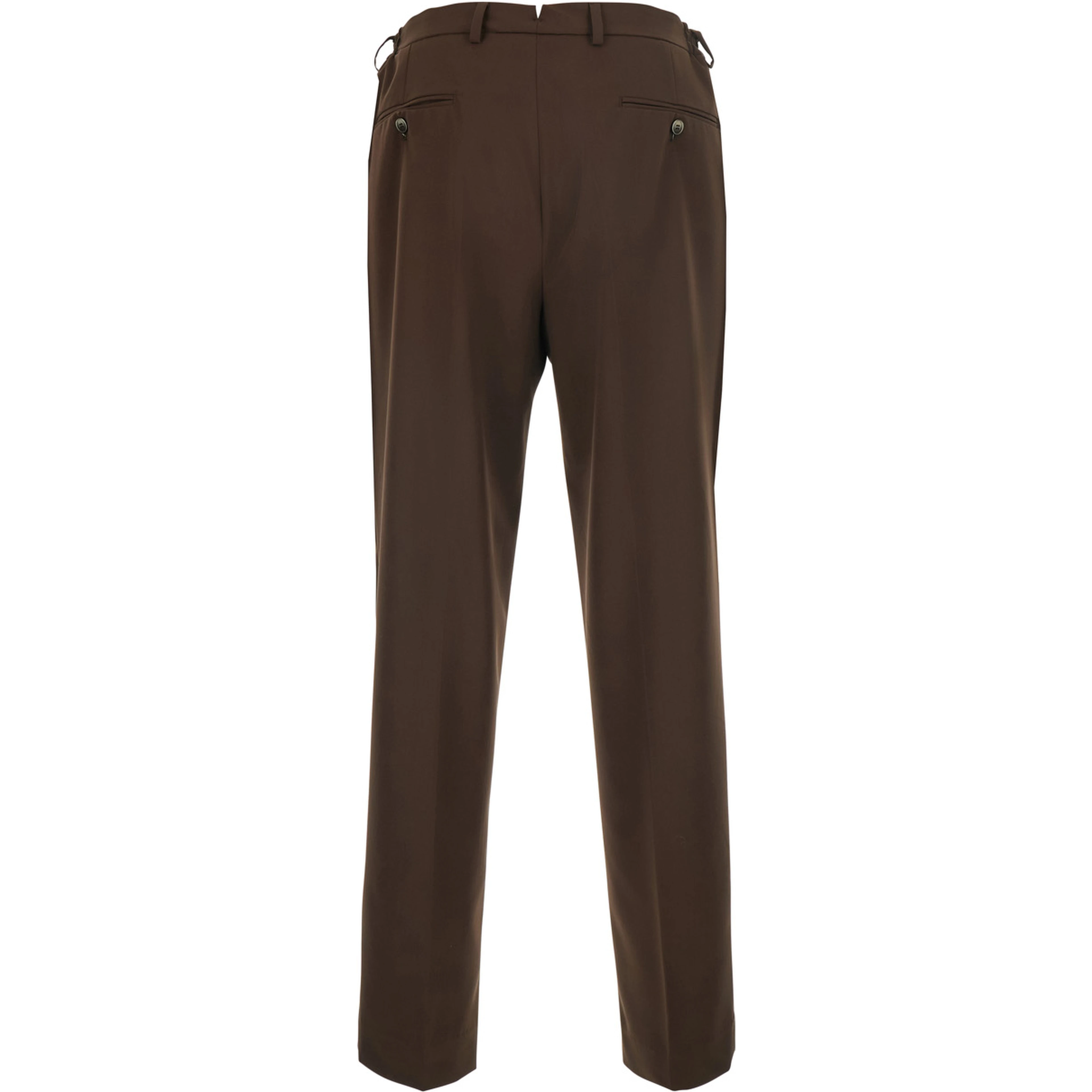 Brown Pants with front pleats and belt loops in  fabric for men