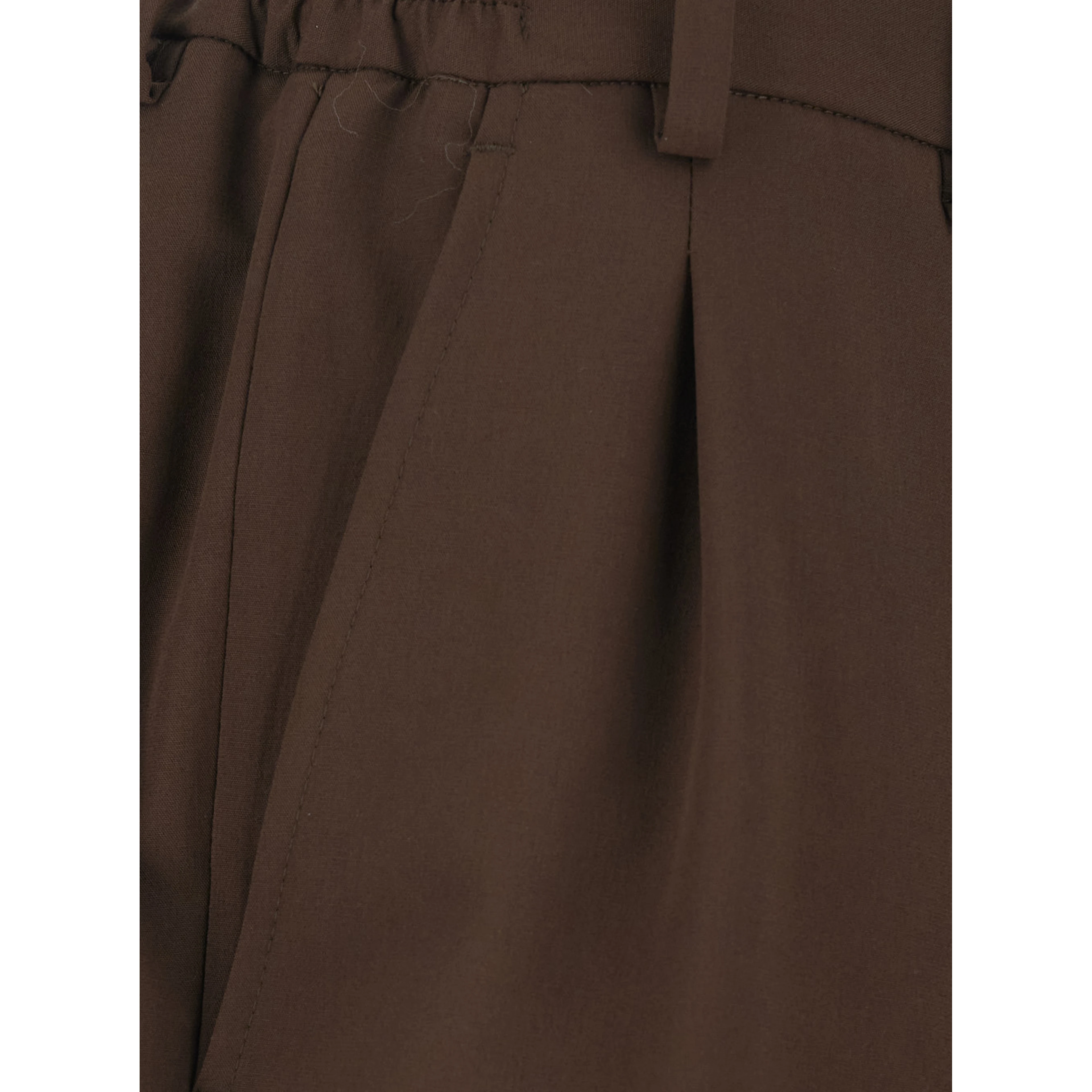 Brown Pants with front pleats and belt loops in  fabric for men