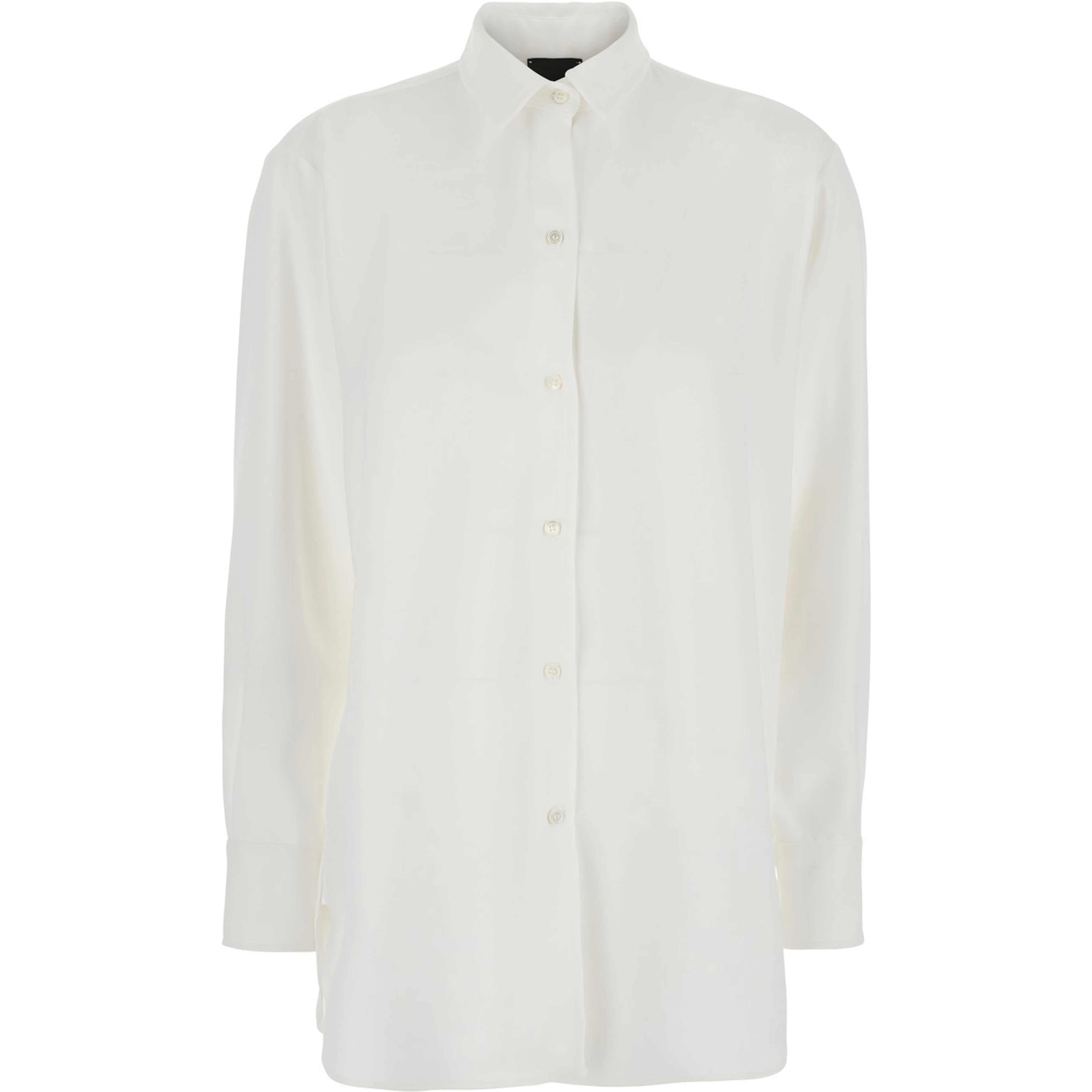 CADY OVERSIZE SHIRT - Classic Collar Shirt with Long Sleeves in White Tech Fabric for Women