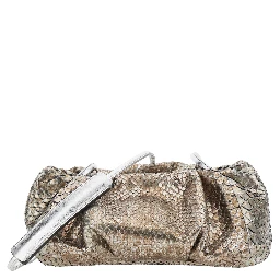 Pillow Gray Clutch with shoulder strap and magnetic closure in leather for women