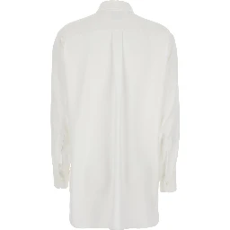 CADY OVERSIZE SHIRT - Classic Collar Shirt with Long Sleeves in White Tech Fabric for Women