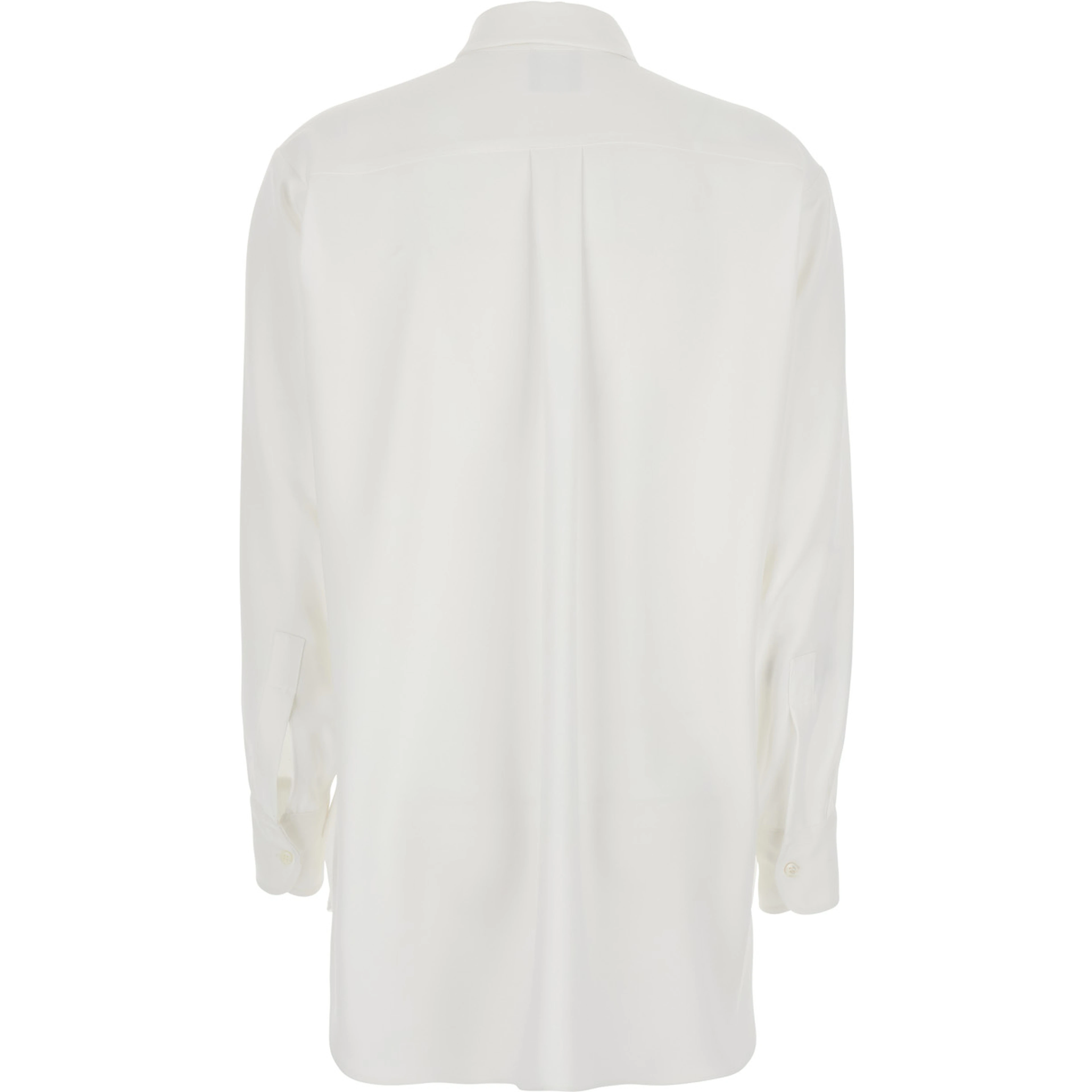 CADY OVERSIZE SHIRT - Classic Collar Shirt with Long Sleeves in White Tech Fabric for Women