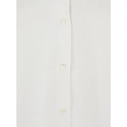CADY OVERSIZE SHIRT - Classic Collar Shirt with Long Sleeves in White Tech Fabric for Women