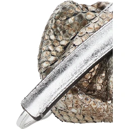 Pillow Gray Clutch with shoulder strap and magnetic closure in leather for women