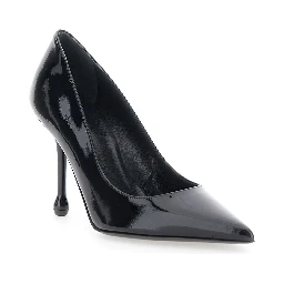 Pointed Toe High Heel Patent Leather Black Women