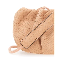 Pillow Pink Clutch with shoulder strap and magnetic closure in leather for women