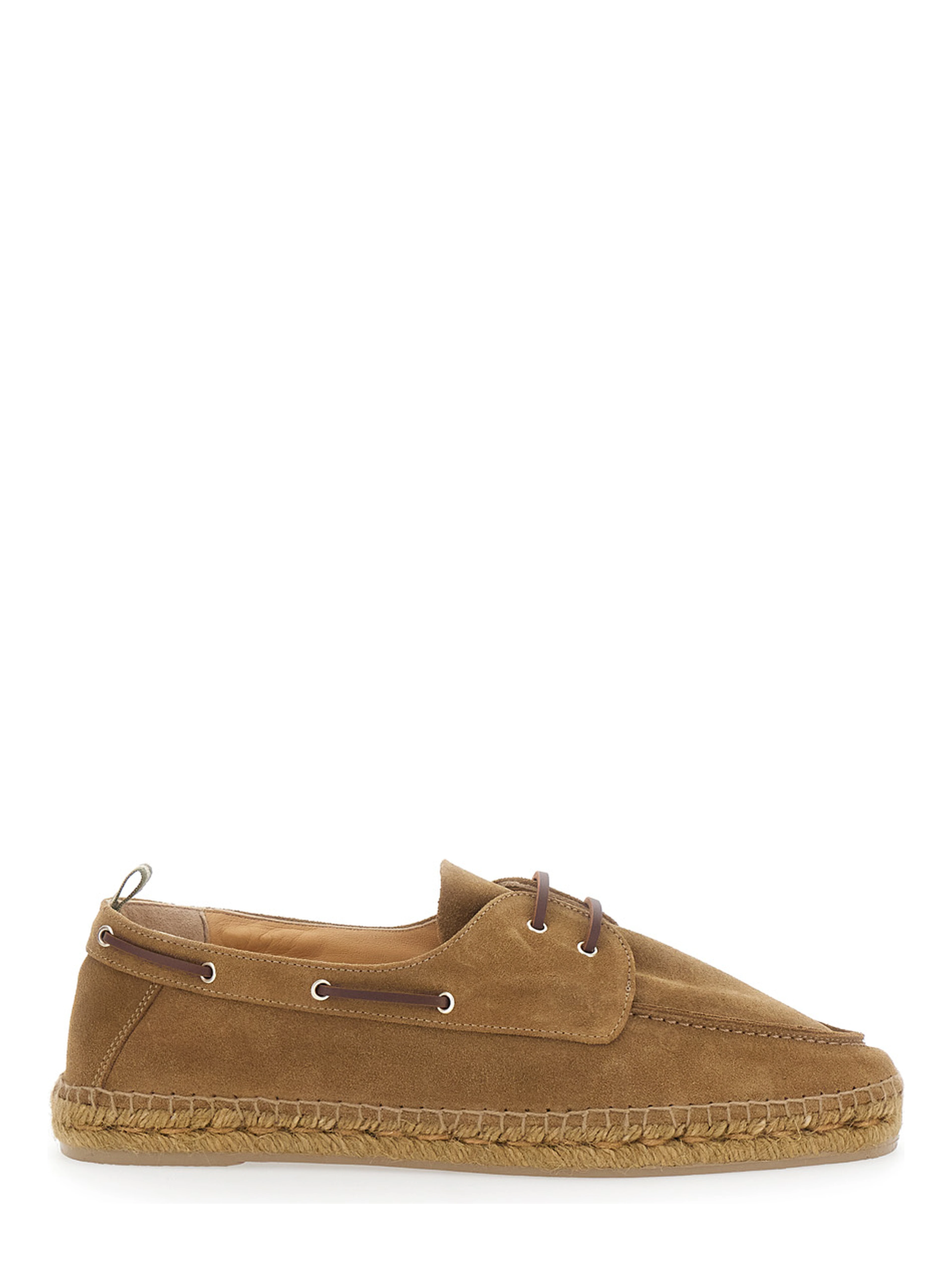 Nemo Espadrilles with Pull-tab and Contrast Stitching in Brown Suede for Men