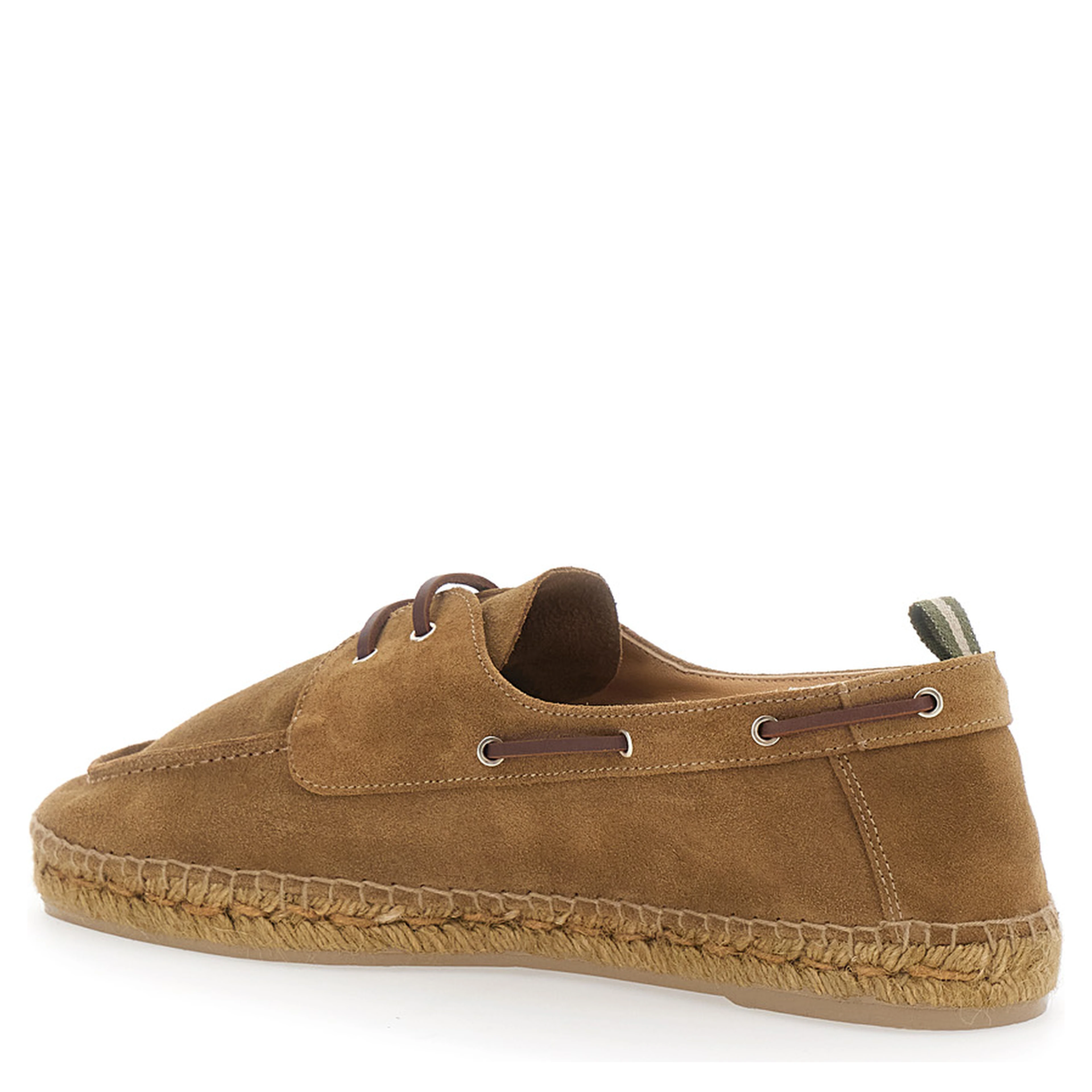 Nemo Espadrilles with Pull-tab and Contrast Stitching in Brown Suede for Men