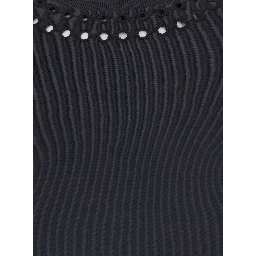 Black T-Shirt Odyle-GC with Round Neck and Short Sleeves in Cotton for Women
