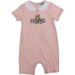 PINK ROMPER WITH GIFT BOX Complete with front closure and short sleeves in Cotton Baby