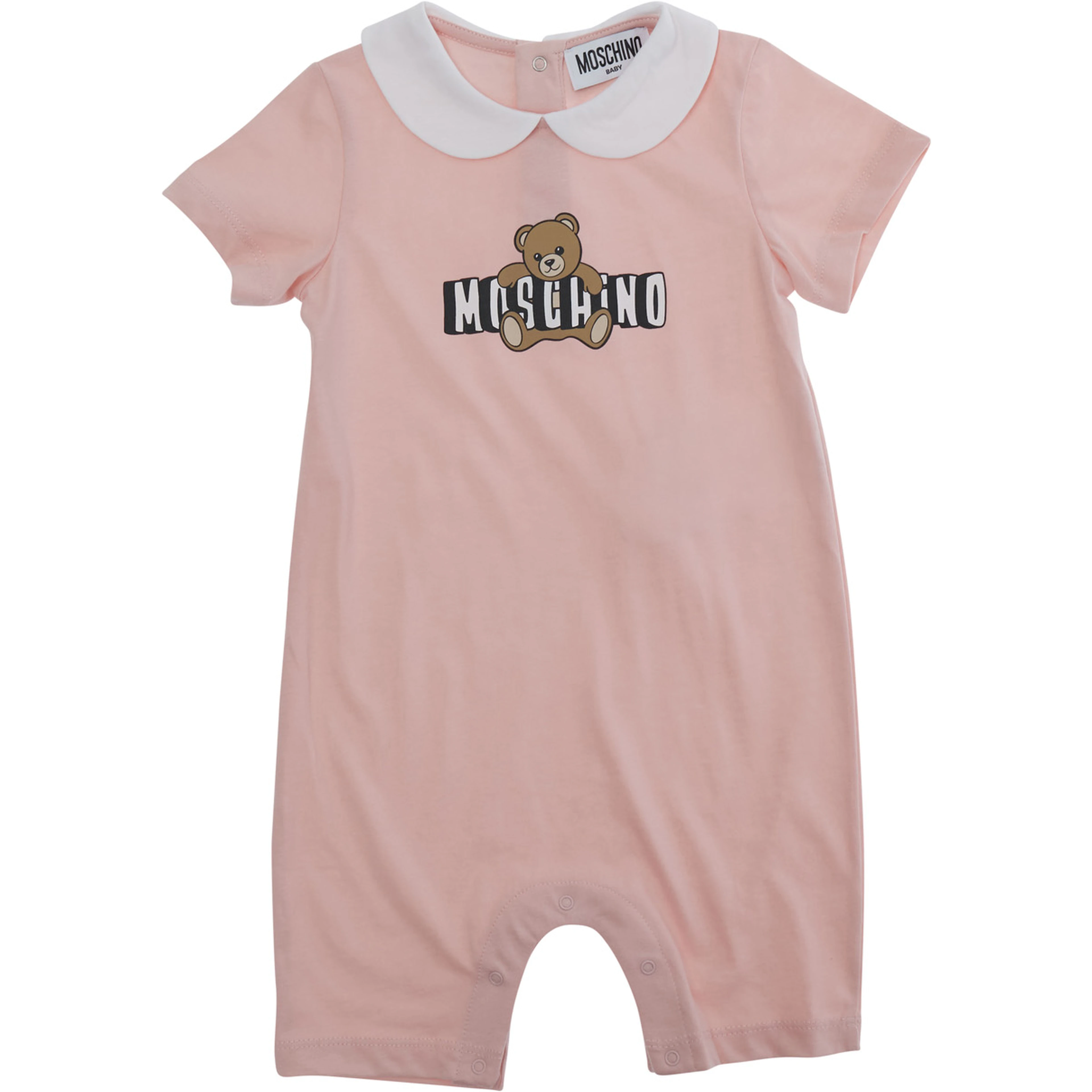 PINK ROMPER WITH GIFT BOX Complete with front closure and short sleeves in Cotton Baby