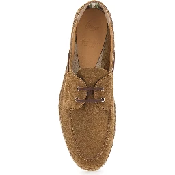 Nemo Espadrilles with Pull-tab and Contrast Stitching in Brown Suede for Men