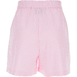 Striped Pink Fabric Shorts for Women