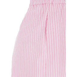 Striped Pink Fabric Shorts for Women