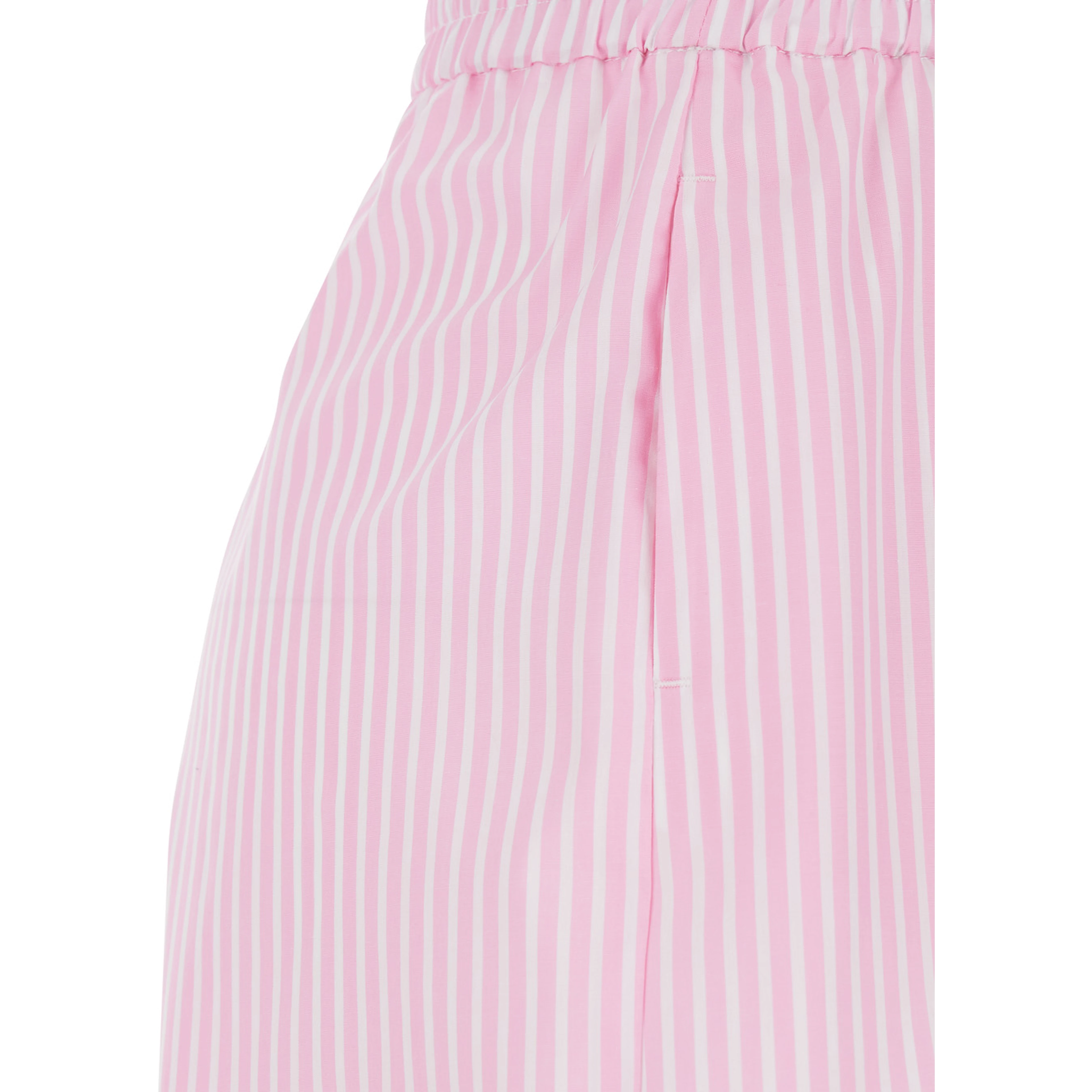 Striped Pink Fabric Shorts for Women